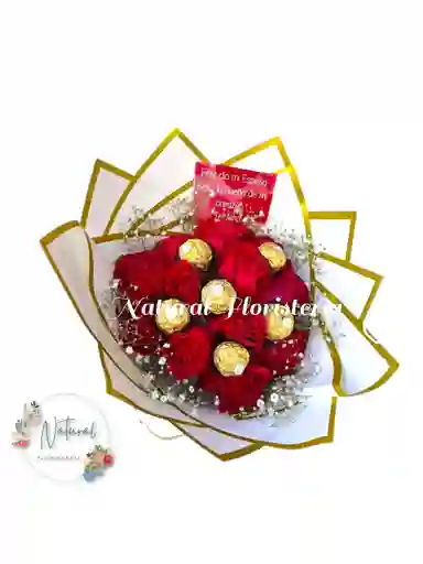 Bouquet De 12 Rosas Rojas 6 Chocolates