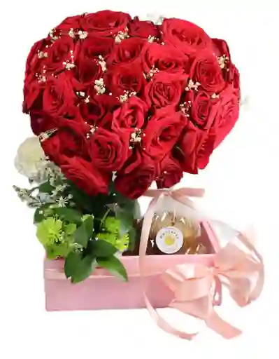 Caja Corazón Con Torta Casera