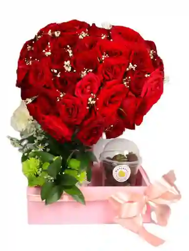 Caja Corazón Con Fresas De Chocolate