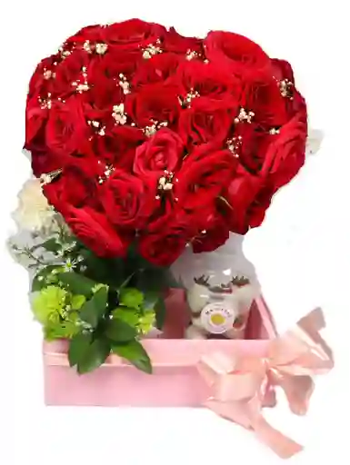 Caja Corazón Con Fresas De Chocolate Blanco