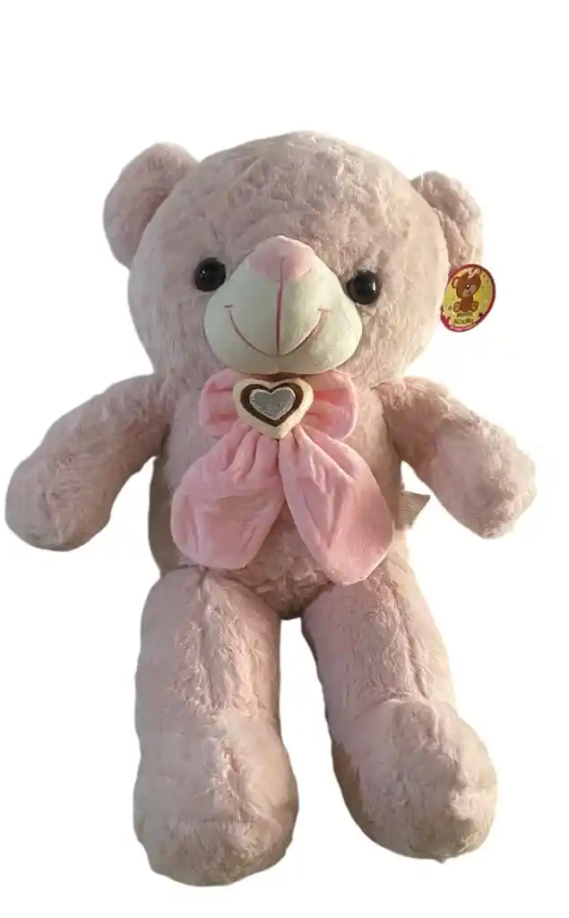 Hermoso Peluche Rosado De Moño Mediano