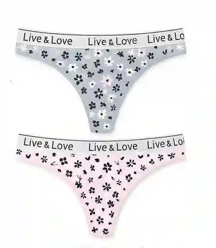 Dos Pantys Hilo En Algodon Talla S