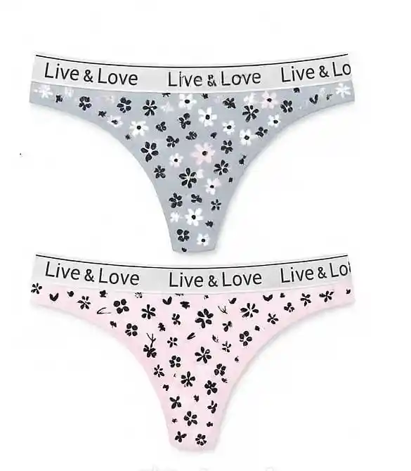 Dos Pantys Hilo En Algodon Talla S