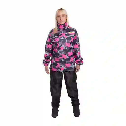 Traje Impermeable Textil - Urban Camuflado Para Mujer Color Rosa