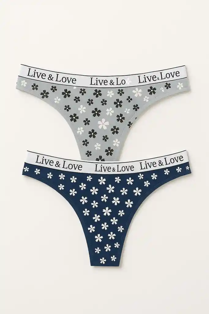 Dos Pantys Hilo En Algodon Talla L