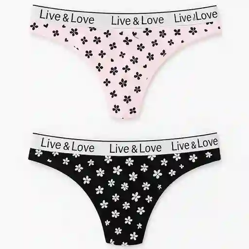 Dos Pantys Hilo En Algodon Talla L