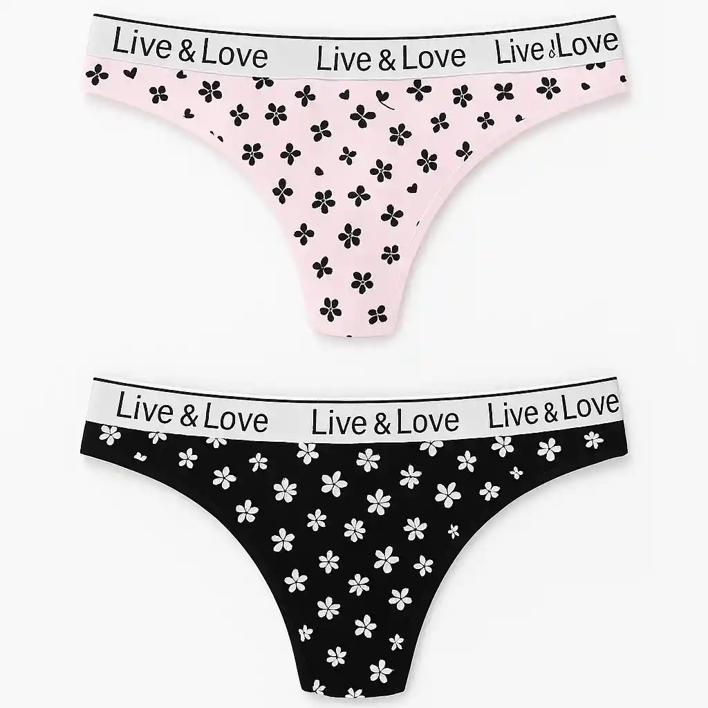 Dos Pantys Hilo En Algodon Talla L