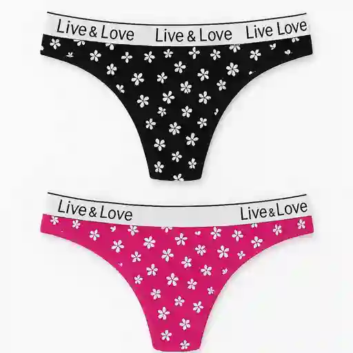 Dos Pantys Hilo En Algodon Talla M