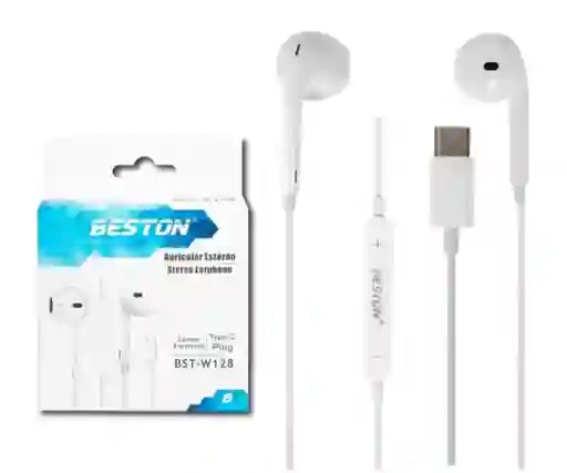Audífonos Auriculares Beston Tipo C Bst-w128 Blanco O Negro