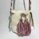Mochila Wayuu Pequeña Lisa Con Asa Tejida ✨