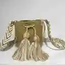 Mochila Wayuu Pequeña Lisa Con Asa Tejida ✨