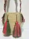 Mochila Wayuu Pequeña Lisa Con Asa Tejida ✨