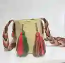 Mochila Wayuu Pequeña Lisa Con Asa Tejida ✨
