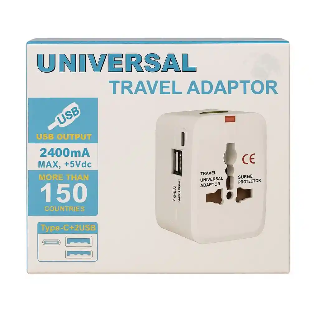 Cargador Europeo Universal Con Puertos Usb Y Tipo-c