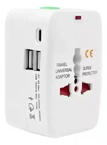 Cargador Europeo Universal Con Puertos Usb Y Tipo-c