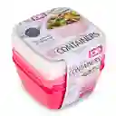 Recipientes Joie 3 Pz Rosa 946 Ml