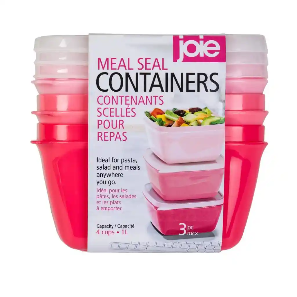 Recipientes Joie 3 Pz Rosa 946 Ml