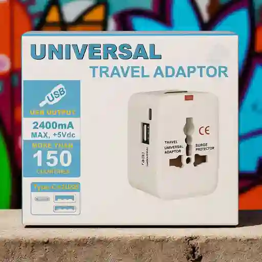 Cargador Europeo Universal Con Puertos Usb Y Tipo-c