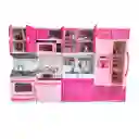 Cocina Muñecas Horno Luz Nevera Sonido 4 Modulos Niñas
