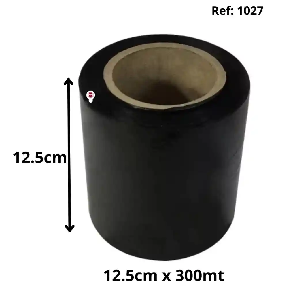 Rollo Vinipel Negro 12.5 Cm X300 Metros