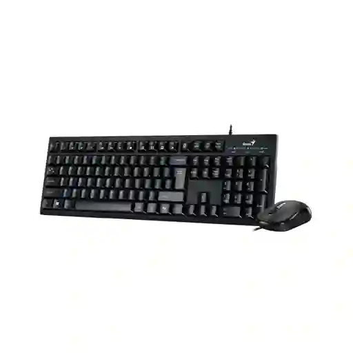 Combo Alámbrico Genius Km-100se Mouse Y Teclado Color Negro