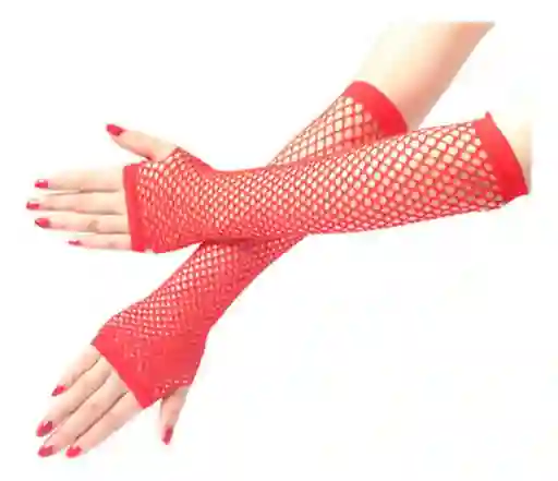 Guantes Largos Elásticos Ajustables A La Forma De Tu Mano Disfraz Rojo