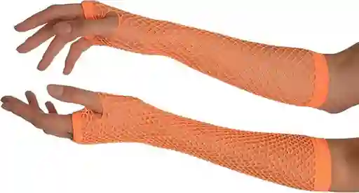 Guantes Largos Elásticos Ajustables A La Forma De Tu Mano Disfraz Naranja