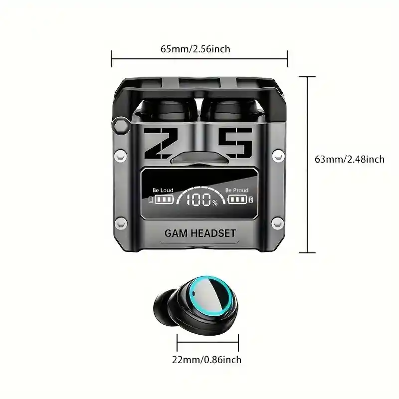 Audífonos Gamer Inalámbricos Damix M25 Con Estuche Led