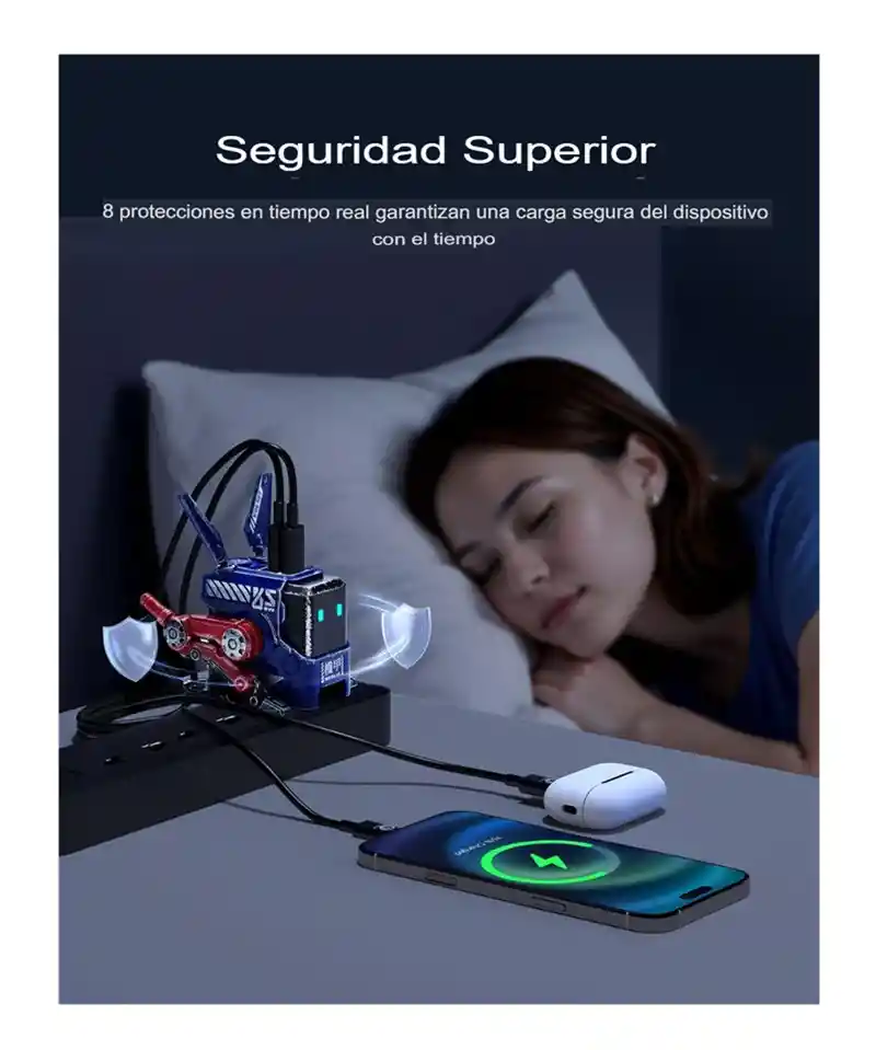 Cargador Gravastar Alpha Carga Rápida Gan 65w 2x Usb-c Usb-a