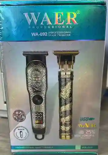 Combo De Patillera Y Maquina Para Cortar Cabello Waer 092