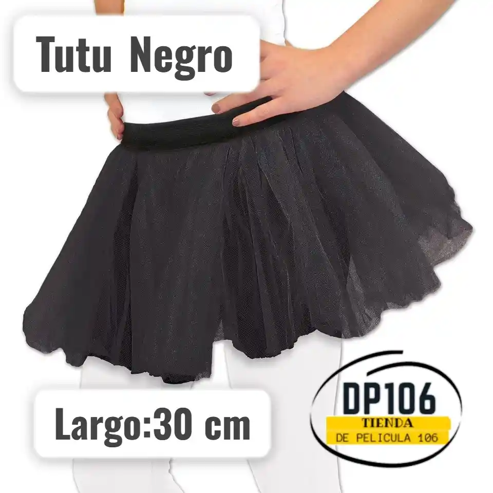 Tutu Negro 30 Cm Falda Para Niñas