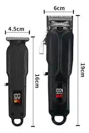 Combo De Maquina Para Cortar Cabello Y Patillera Waer 051