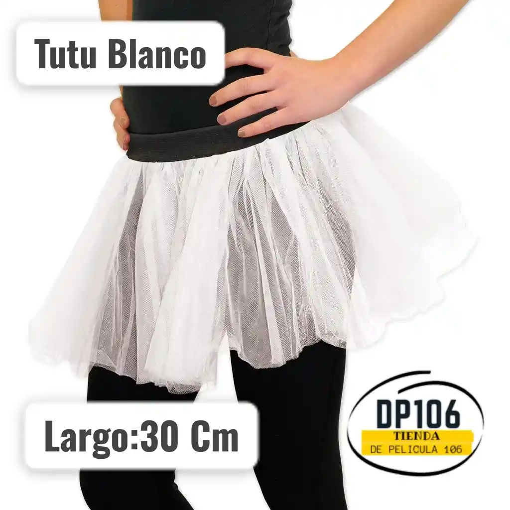 Tutu Blanco 30 Cm Falda Para Niñas