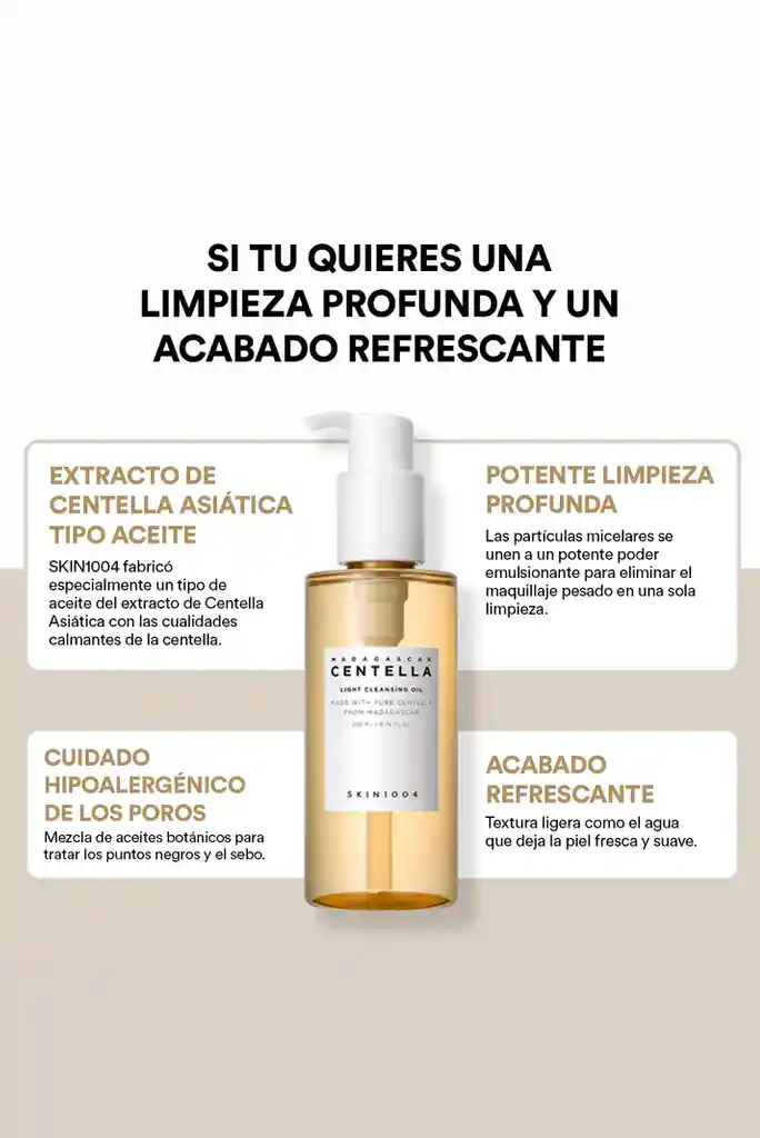 Limpiador En Aceite Madagascar Centella Light Cleansing Oil Skin1004 200ml