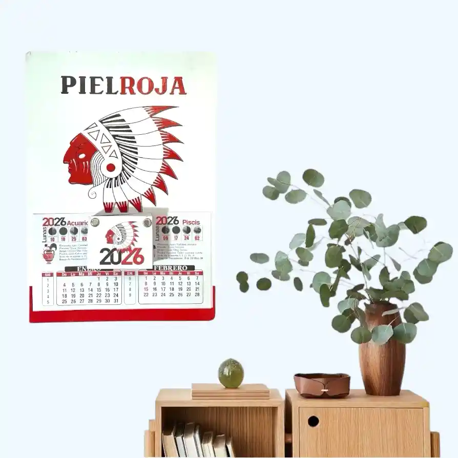 Calendario Almanaque Clásico Piel Roja 2026 Pielroja
