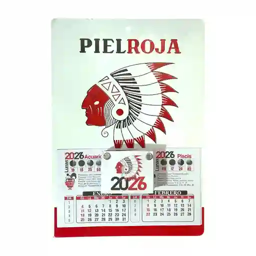 Calendario Almanaque Clásico Piel Roja 2026 Pielroja