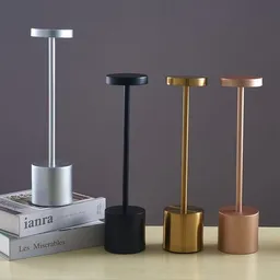 Lámpara De Mesa Inalámbrica Recargable Led Metal Usb