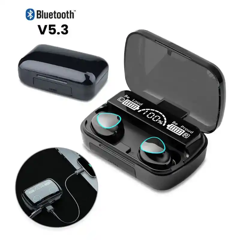 Audífonos Inalámbricos M10 Bluetooth 5.3 Con Pantalla Led Y Control Táctil
