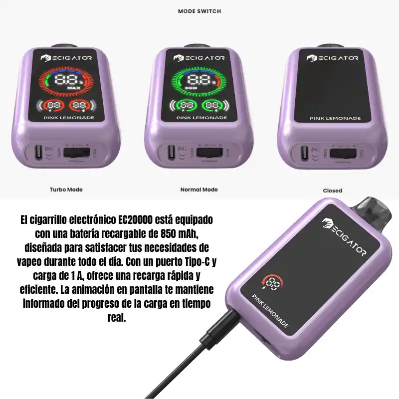 Cigarrillo Electronico Desechable Ecigator Sabor Mango Ice