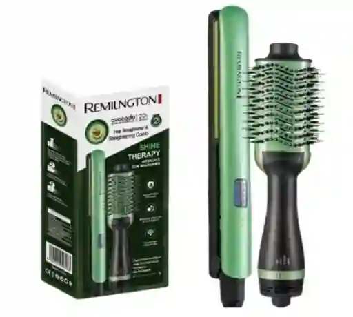 Combo Cepillo Y Plancha Aguacate Remilngton Shine Therapy