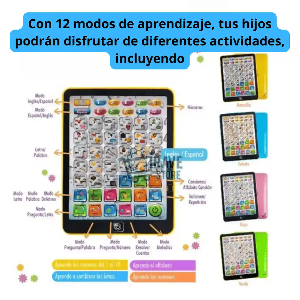 Tableta Niños Tablet Juguete Didactico Jugueteria Infantil
