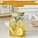 Vaso De Vidrio Con Tapa De Bambú Y Pitillo De Vidrio