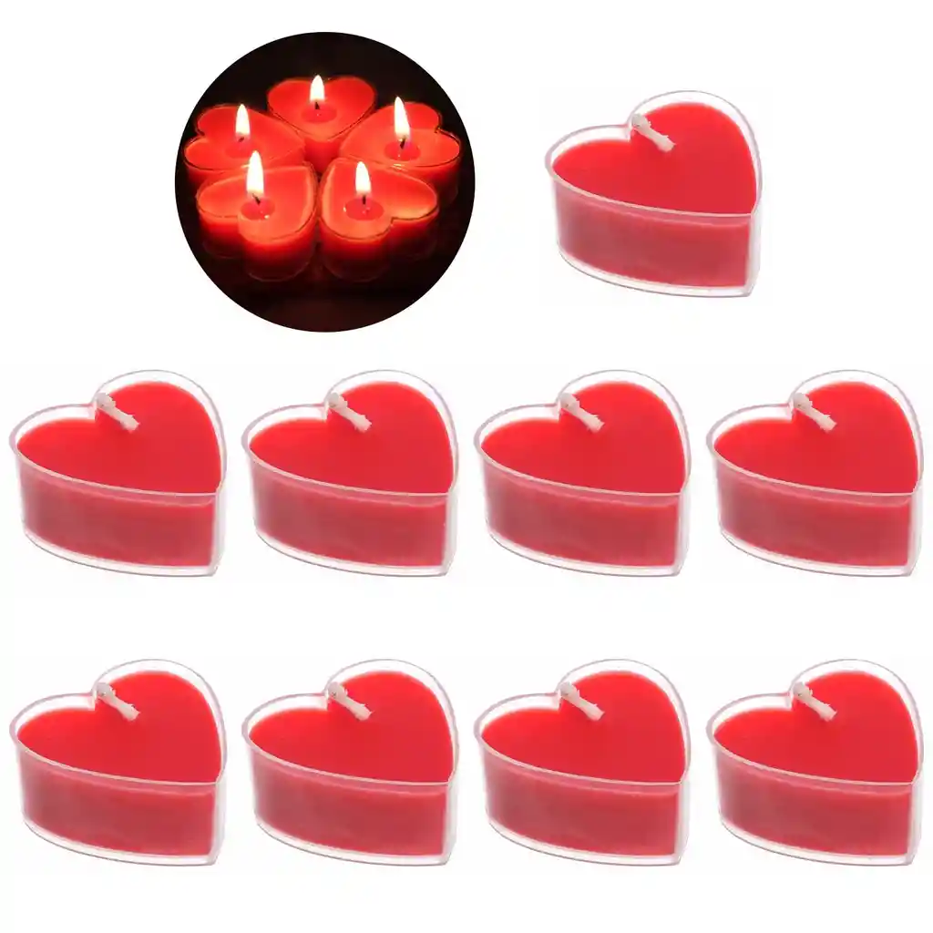 Vela Corazón Pebetero X 7 Unid