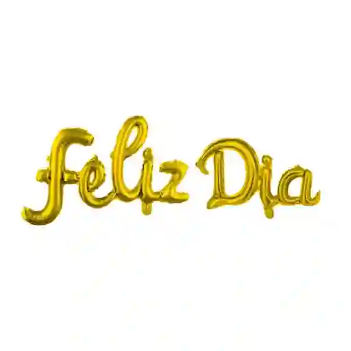 Letrero Inflable Feliz Dia Dorado
