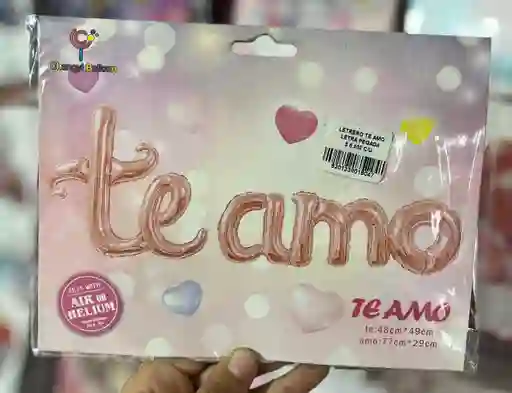 Letrero Inflable Te Amo Oro Rosa
