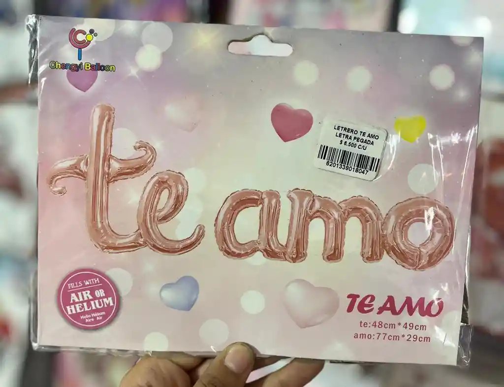 Letrero Inflable Te Amo Oro Rosa