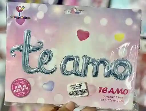 Letrero Inflable Te Amo Plata