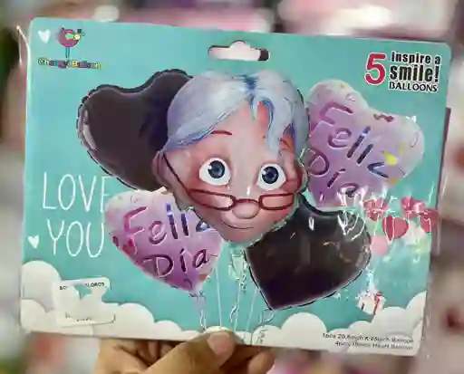 Kit Decorativo De Globos De Up Viejita X 5 Pcz