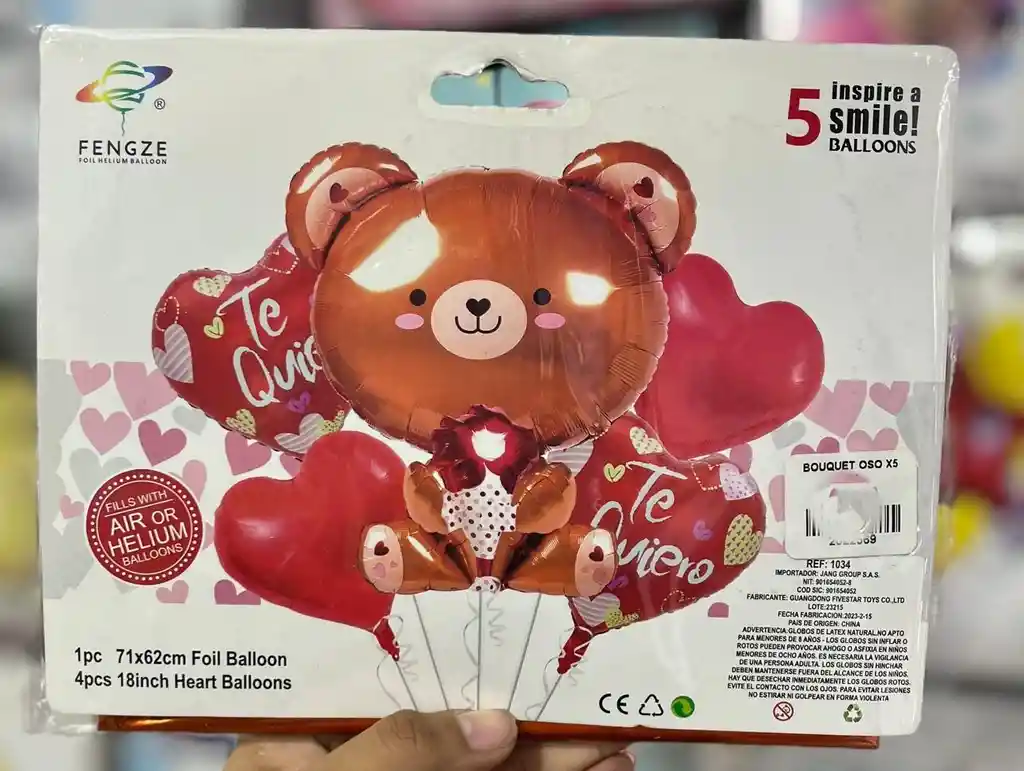 Kit De Globos Amor Oso X 5 Pcz