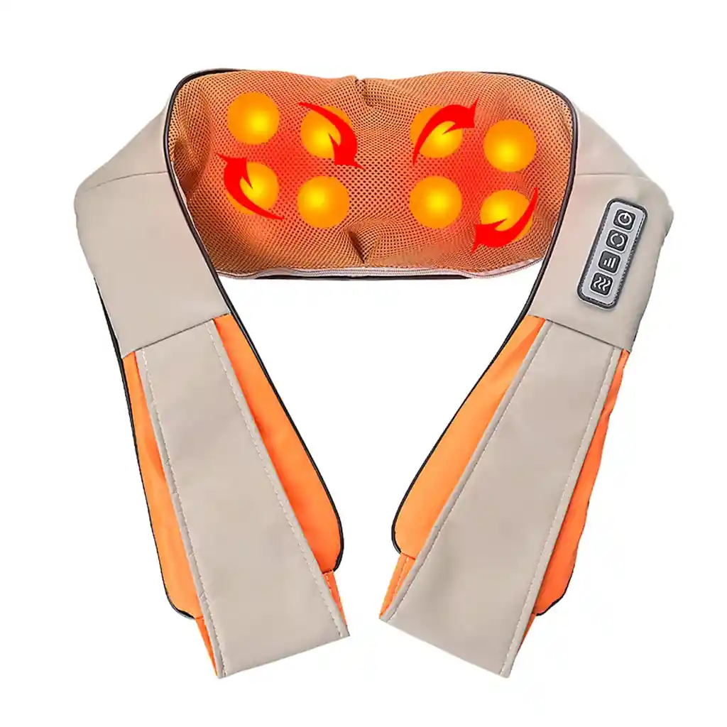 Masajeador Eléctrico De Cuello Y Espalda Con Rodillos Y Calor Terapéutico